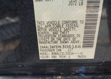 2015 Nissan Altima 2.5 S from USA, damaged, VIN 1N4AL3AP3FN306166